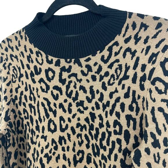 J. Crew Animal Print Knit Sweater Dress Small - Picture 2 of 6